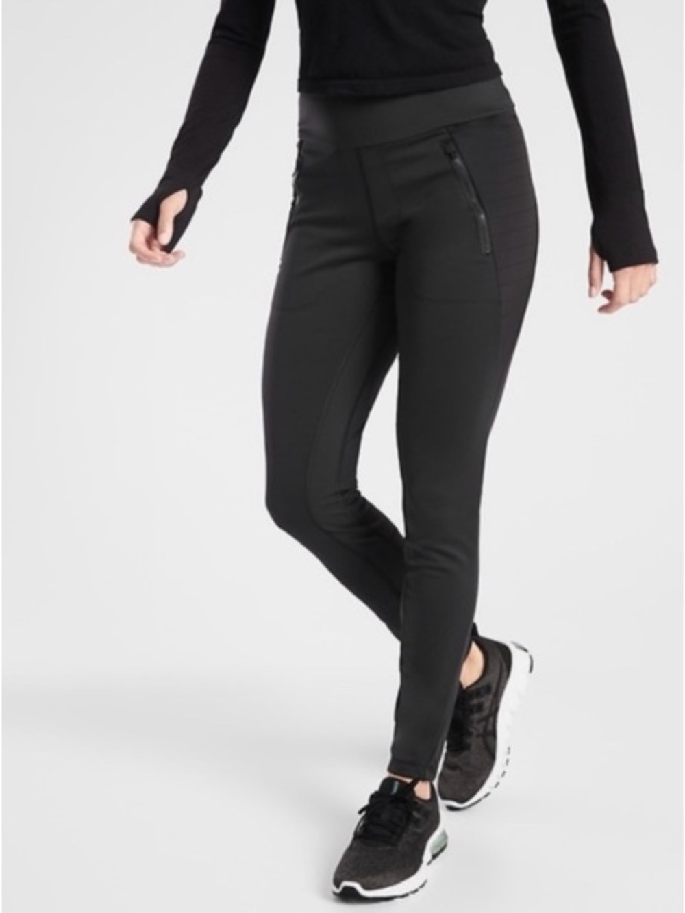 Athleta Peak Hybrid Fleece Tight Leggings Black Small